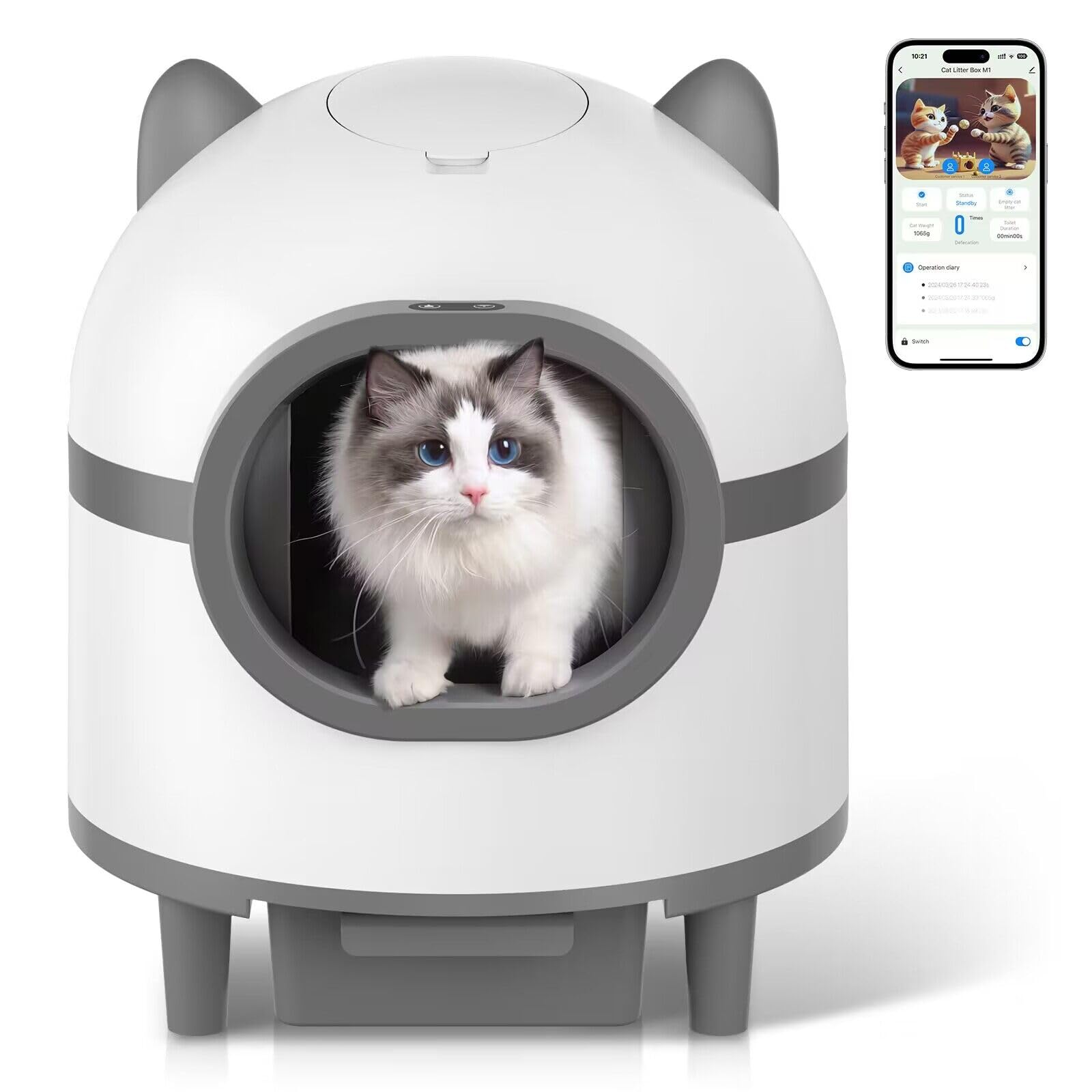 Large Self Cleaning Cat Litter Box with APP - petstaichong.com